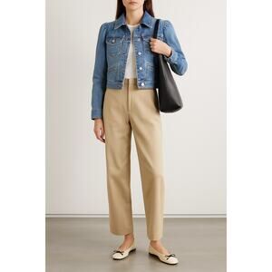 CO Los Angeles Japanese Denim Jean Jacket Y2K Small Puff Shoulder Cropped